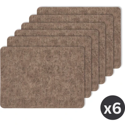 Afbeelding van Placemat TRUMAN rechthoekig, SET/6, 33x45 cm, dubbelzijdig, koffie