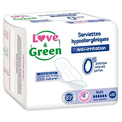 Afbeelding van Love &amp; Green Hypoallergene Nachthanddoeken 10 Handdoeken