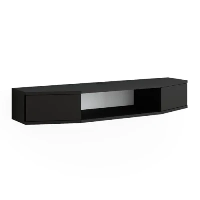 Afbeelding van Vicco TV meubel Walter, Zwart, 110 x 17.4 cm met 2 deuren
