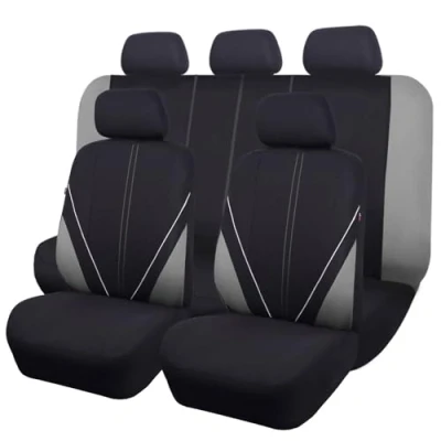Afbeelding van Flying Banner Universele autostoelhoezen, netstof, ademend, compatibel met airbags, zwart en grijs