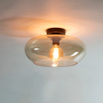 Afbeelding van Skyla plafondlamp glas amber