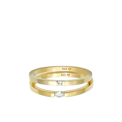 Afbeelding van Elli 2 PACK Basic Ring goldcoloured, Dames, Maat: 54, Gold coloured