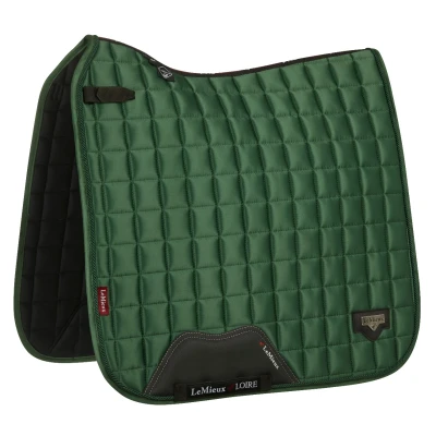 Image de LeMieux Tapis de Selle Loire Classic Satin Square Dressage Hunter Green L (Full)