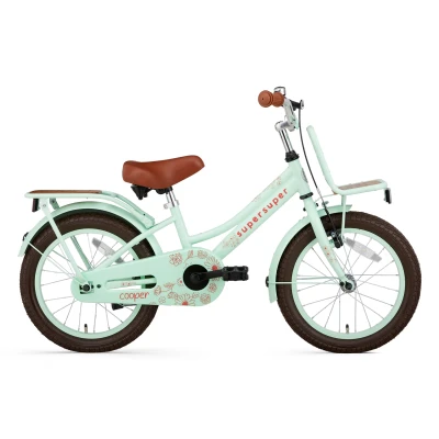 Afbeelding van Supersuper Cooper Bamboo Kinderfiets Meisjesfiets 16 inch Pistache Groen
