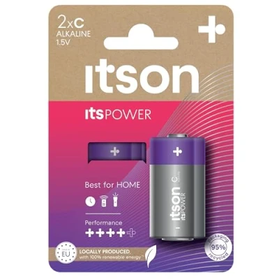 Afbeelding van ITSON, itsPOWER C alkaline battery, pack of 2, LR14IPO/2CP