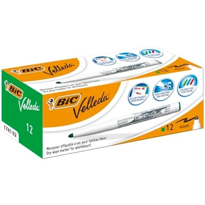 Afbeelding van Markeerstiften Bic Pocket 1741 Whiteboard Rond Groen (12 Stuks)