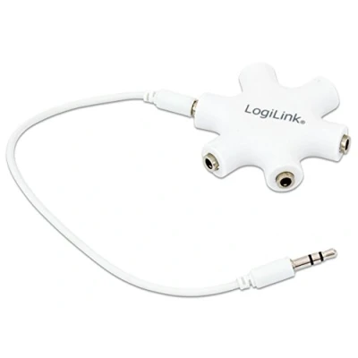 Afbeelding van LogiLink CA1088 Adapter Jackplug Audio [3x female 3,5 mm 3x mm] Wit