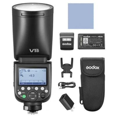 Afbeelding van GODOX V1PRO N 2.4G Speedlite i TTL draadloze flitser met flitsmodus M/TTL 1/8000 s HSS, 1,3 oplaadtijd afneembare subflitser + 24 flitsgels voor Nikon camera&#039;s