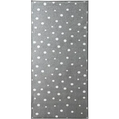 Afbeelding van Floordirekt Loper met patroon Tapijt fijne lussen Voor keuken, hal en woonkamer Oosters vintage ornament (80 x 150 cm, witte stippen)