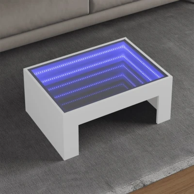 Afbeelding van Salontafel met Infinity LED 70x50x30 cm wit