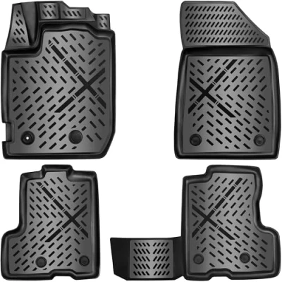 Afbeelding van ELMASLINE 3D rubberen matten voor Dacia Duster 2021 2024 4x4 extra hoge rand (5 cm) vloermataccessoires