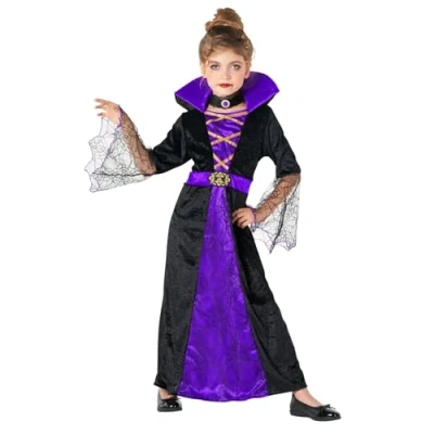 Afbeelding van Morph vampier kostuum voor meisjes, paars, kinderen, jurk Halloween meisjes maat M