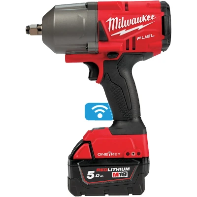 Afbeelding van Milwaukee M18 ONEFHIWF12 502X ONE KEY 18V Li Ion accu Slagmoersleutel set (2x 5.0Ah accu) in HD Box 1898Nm koolborstelloos 1/2&quot;