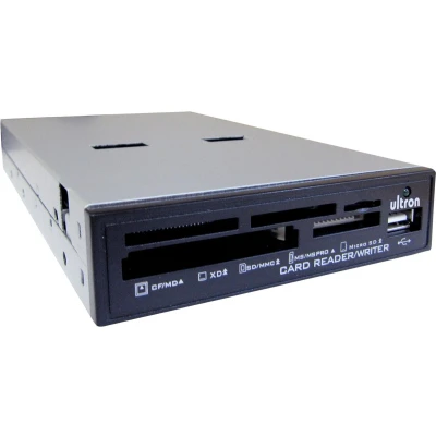 Afbeelding van Ultron, UCR 75 in 1 interne USB 2.0 3,5&quot; Kaartlezer met front poort (Zwart)