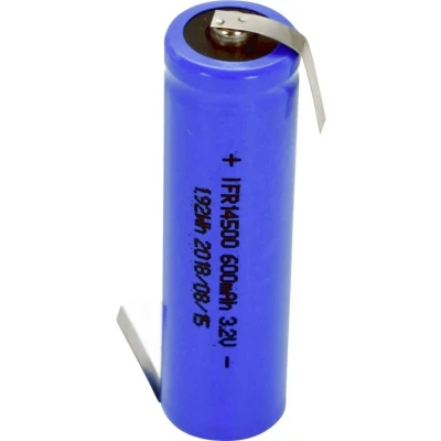 Afbeelding van Beltrona FR14500HBG Speciale oplaadbare batterij 14500 Z soldeerlip LiFePO4 3.2 V 600 mAh