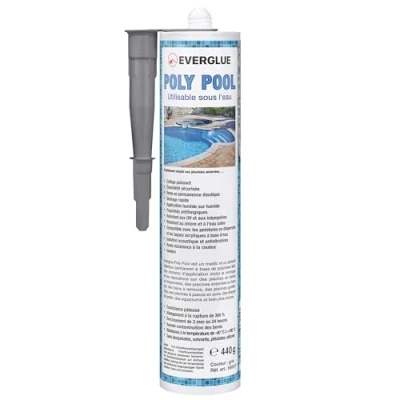 Afbeelding van Everglue Poly Pool 1K MS polymeer montagelijm voor lijmen en verzegelen, te gebruiken onder water, siliconenvrij, uv bestendig, kleur: grijs, 440 g patroon