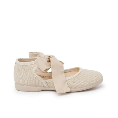 Afbeelding van Pisamonas Escotada CON Lazada Babyschoenen voor kinderen, Maat: 38, Beige Textiel