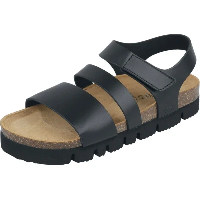 Afbeelding van camel active Sandalen met plateauzool, Dames, Maat: 40, Schwarz Leer