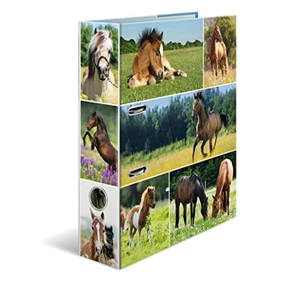 Image de HERMA classeur A4 Chevaux de 7 cm large, pour enfant avec motif animal, coloré impression intérieure garçons et filles