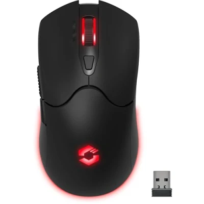 Image de Speedlink VELOX wireless RGB Gaming Mouse souris gamer sans fil avec batterie rechargeable, USB C, 4800dpi, programmable, légère, Nano récepteur, éclairage LED, noir