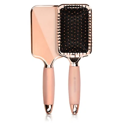 Afbeelding van Navaris paddle brush tegen pluizend haar Haarborstel Ontklit en stylet nat naar voorzichtig Voor alle haartypes Roségoud