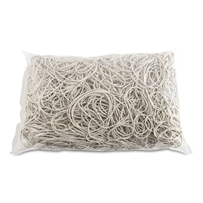 Afbeelding van OFFICE PRODUCTS Elastiek, diameter: 70 mm, kleur: wit, gewicht: 1000 g, 1 kg, huishoudelijk rubber, 60% voor thuis, kantoor, school