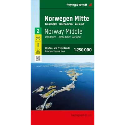 Afbeelding van Freytag &amp; Berndt Centraal Noorwegen Trondheim Lillehammer Alesund Vrijetijds En Wegenkaart Kleurloos Reisboeken Kaarten