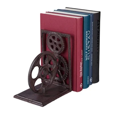 Afbeelding van Relaxdays boekensteun retro gietijzer boekenhouder vintage boekenstandaard B