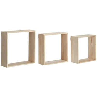 Afbeelding van Artemio Set van 3 vierkante planken om te decoreren, hout, beige, 30 x 10 cm, 14001967