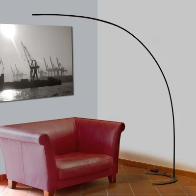 Afbeelding van Lindby LED vloerlamp met dimmer 1licht metaal, aluminium, kunststof H: 200 cm Inclusief lichtbron