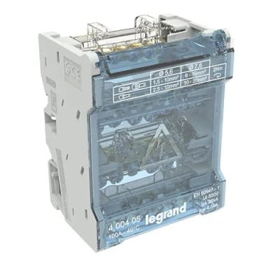 Afbeelding van Legrand Verdeelklem 4P 100A 7 aansl. met schroeven 26kA 4 mod.
