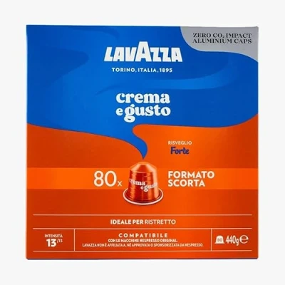 Afbeelding van Lavazza, Crème en sterke smaak, 240 capsules compatibel met Nespresso* originele machines, cacao houtnoten, Arabica robuust, intensiteit 13/13, donker roosteren, 3 verpakkingen