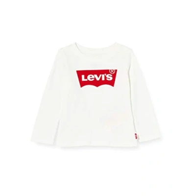 Image de Levi&#039;s Kids T shirt Bébé fille Lvg L/S Batwing Tee, Blanc, 12 mois