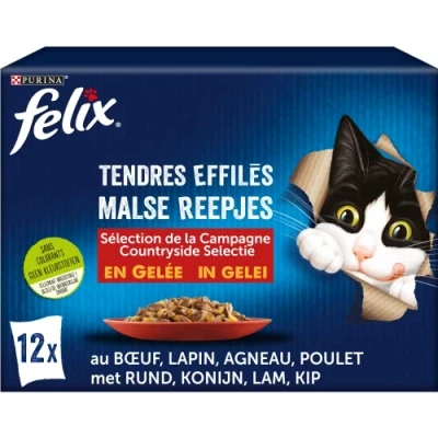 Afbeelding van 6x Felix Malse Reepjes Countryside Selectie in gelei (vlees) 12 x 85 gram