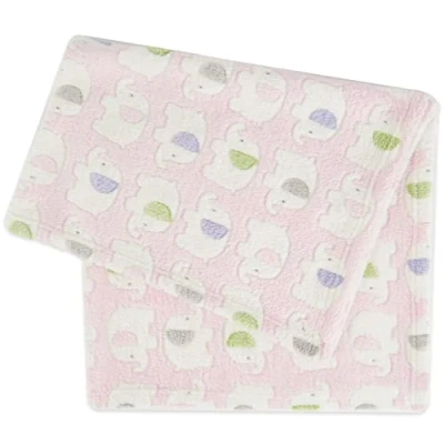 Afbeelding van Bieco Fleecedeken voor baby&#039;s, olifant, roze, babydeken, geboorte, deken meisjes, deken, baby, jongens, roze