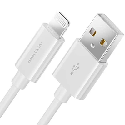 Afbeelding van deleyCON USB Lightning mobiele telefoonkabel A Wit 2 m