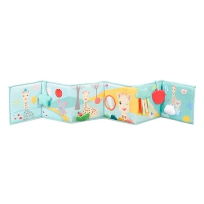 Afbeelding van Sophie de giraf Opvouwbaar Speelboek Babyboekje Baby boek 6 Dubbelzijdige pagina&#039;s Prikkelt zintuigen Vanaf 0 maanden Uitvouwbaar tot 94 cm