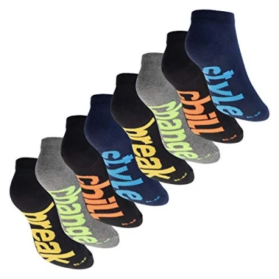 Afbeelding van Footstar Korte sportsokken voor dames en heren (8 paar) in neonlook, veelkleurige set neon