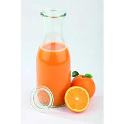 Afbeelding van APS 6 originele WECK glazen flessen van 1 liter met deksel, Ø cm, H: 25,5 sapflessen, smoothies, dressings, vaatwasmachinebestendig