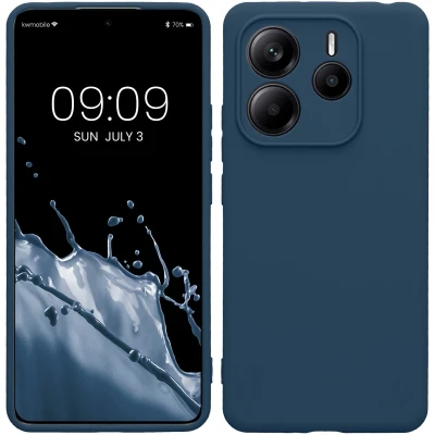Afbeelding van kwmobile telefoonhoesje geschikt voor Xiaomi Redmi Note 14 5G Hoesje smartphone Precisie camera uitsnede In marineblauw