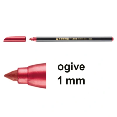 Image de Edding 1200 métallique Feutre de Coloriage Largeur trait : 1 3 mm Rouge Métallisé