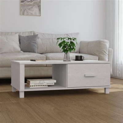 Afbeelding van Salontafel HAMAR 100x55x35 cm massief grenenhout wit