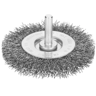 Afbeelding van Staaldraadborstel (boormachine) voor metaal, diameter 75mm, dikte 10mm.