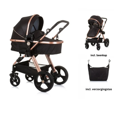 Afbeelding van Chipolino Kinderwagen Havana 2 in 1 Obsidian/Gold