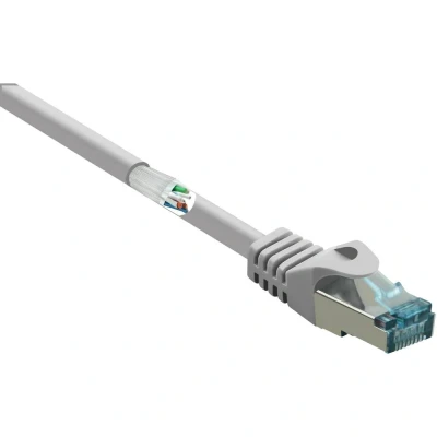 Afbeelding van Renkforce RF 5047510 RJ45 Netwerkkabel, patchkabel CAT 6A S/FTP 0.25 m Grijs Snagless, Vlambestendig 1 stuk(s)