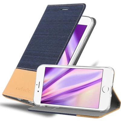 Afbeelding van Cadorabo Hoesje geschikt voor Apple iPhone 6 / 6S in DONKERBLAUW BRUIN Beschermhoes met magnetische sluiting, standfunctie en kaartvakje Book Case Cover Etui