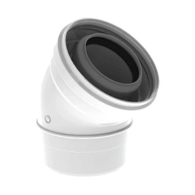Afbeelding van Burgerhout Twinsafe PP Ø60/100 concentrisch bocht 45. Artikelnr: 400470876