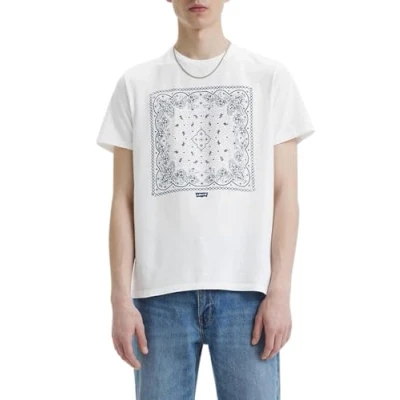 Image de Levi&#039;s Homme T shirt Graphic Crewneck Tee, Bandana Bw White+, S