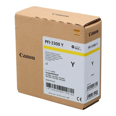 Image de Canon PFI 3300 Y 330 ml jaune original réservoir d&#039;encre pour imagePROGRAF GP 2600S, 4600S, 6600S, PRO 2600, 4600, 6600