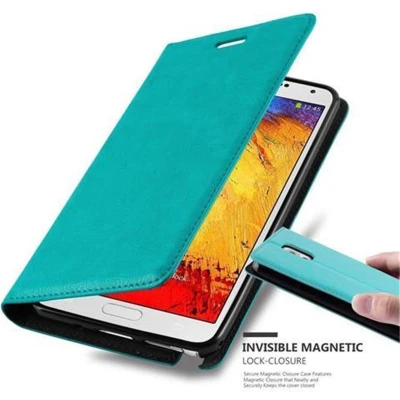 Afbeelding van Cadorabo Hoesje geschikt voor Samsung Galaxy NOTE 3 in BENZINE TURKOOIS Beschermhoes met magnetische sluiting, standfunctie en kaartvakje Book Case Cover Etui